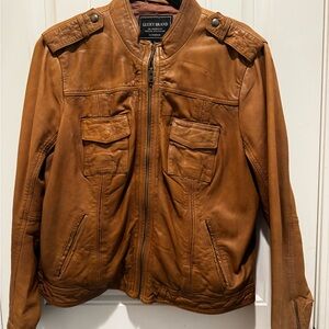 Lucky Brand woman Tan Leather  Jacket XL